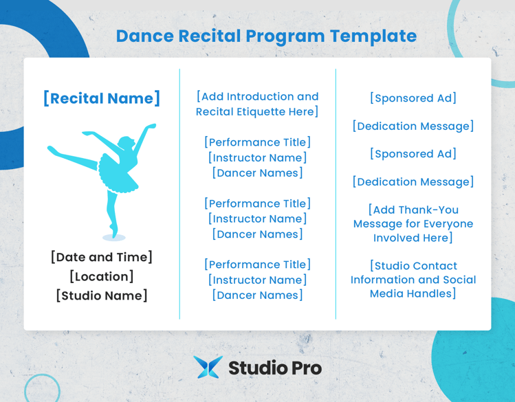 Dance recital program template